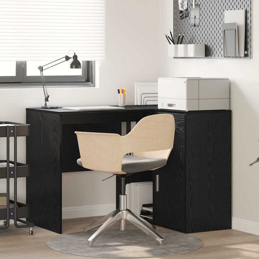 Corner Desk with Drawer Black Oak 102 x 88 x 75 cm