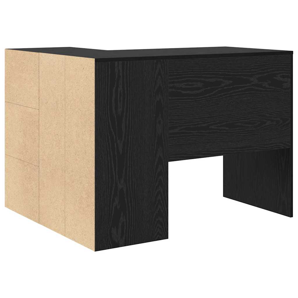 Corner Desk with Drawer Black Oak 102 x 88 x 75 cm