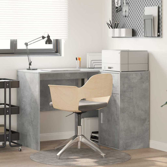 Corner Desk with Drawer Concrete Grey 102 x 88 x 75 cm