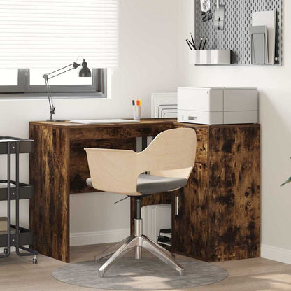 Corner Desk with Drawer Smoked Oak 102 x 88 x 75 cm