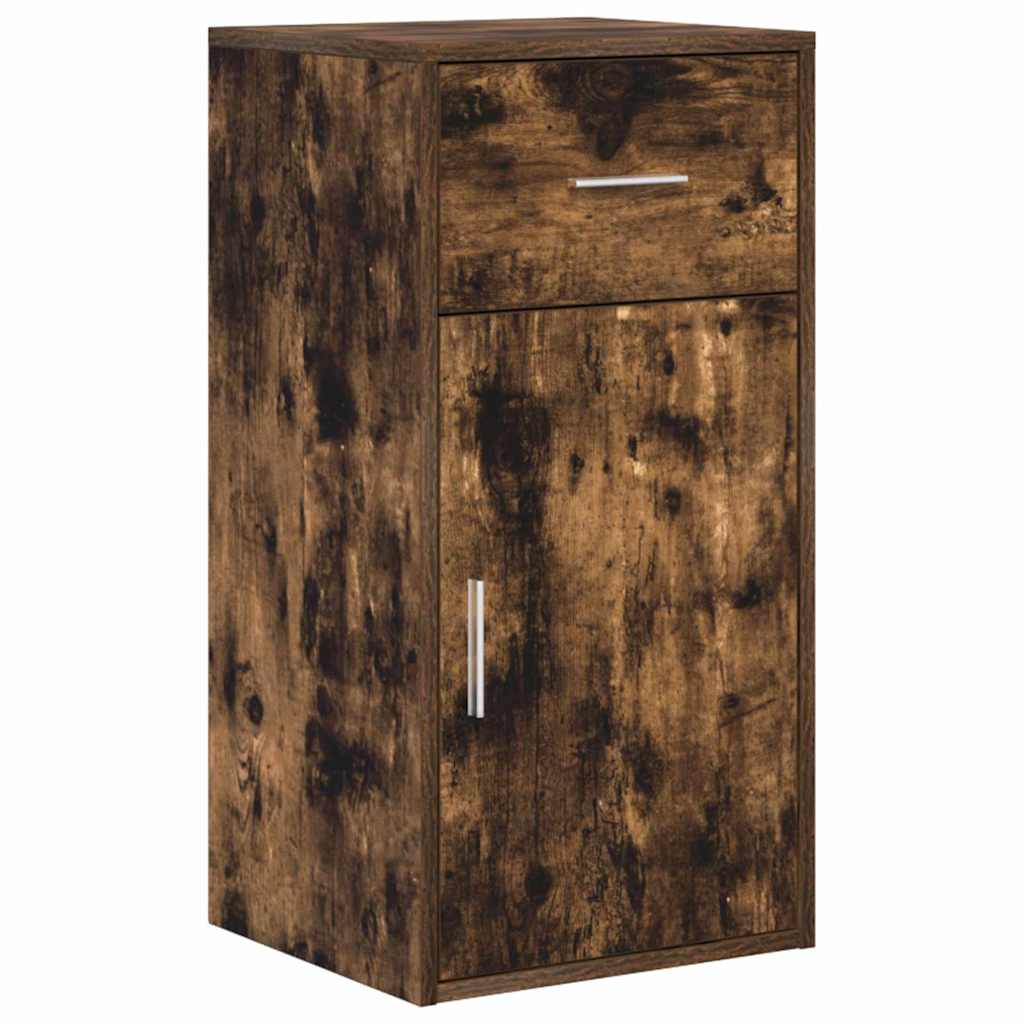 Corner Desk with Drawer Smoked Oak 102 x 88 x 75 cm