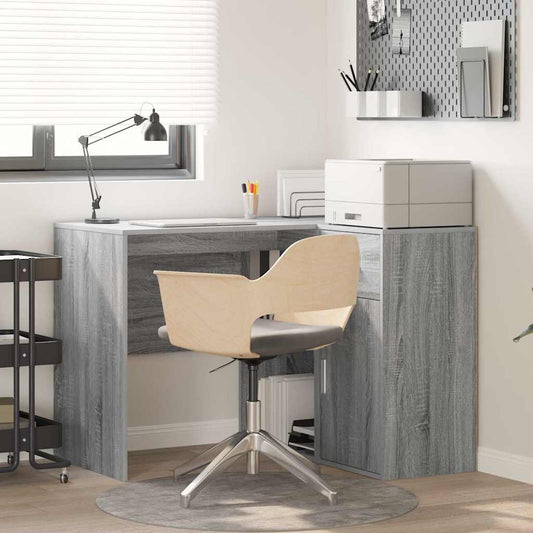 Corner Desk with Drawer with Shelf Grey Sonoma 102 x 88 x 75 cm