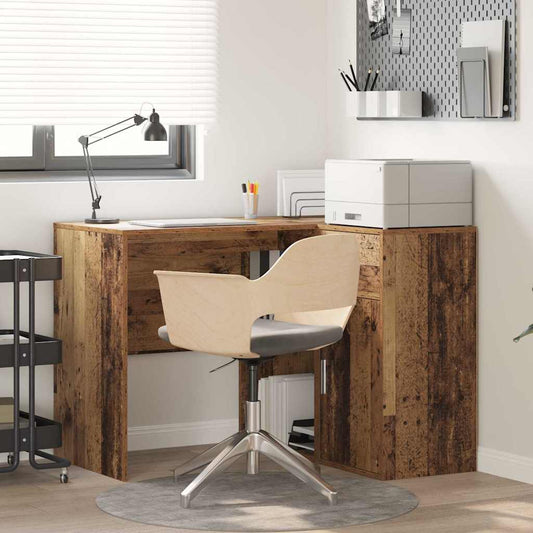 Corner Desk with Drawer with Shelf Old Wood 102 x 88 x 75 cm