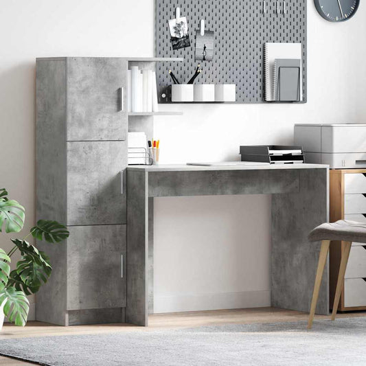 Desk Concrete Grey 133.5 x 50 x 124 cm 2 pcs