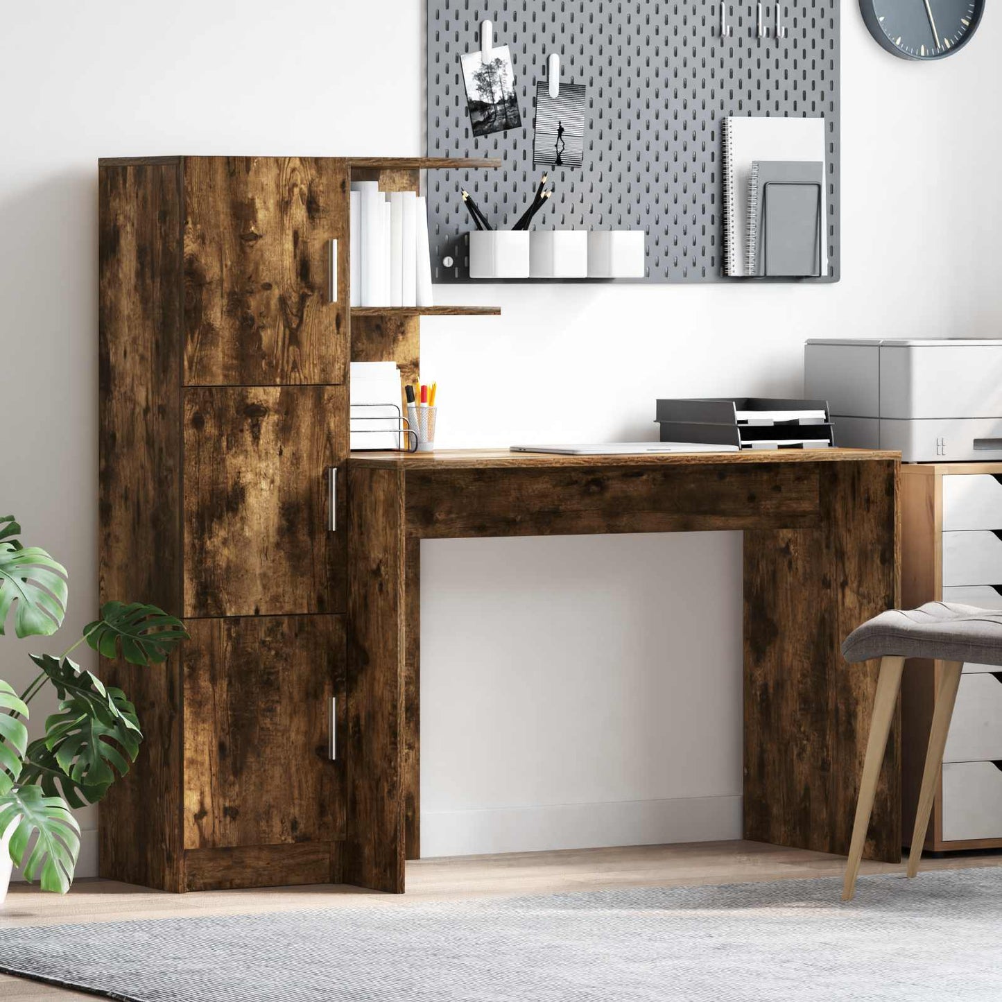 Desk 2 pcs Smoked Oak