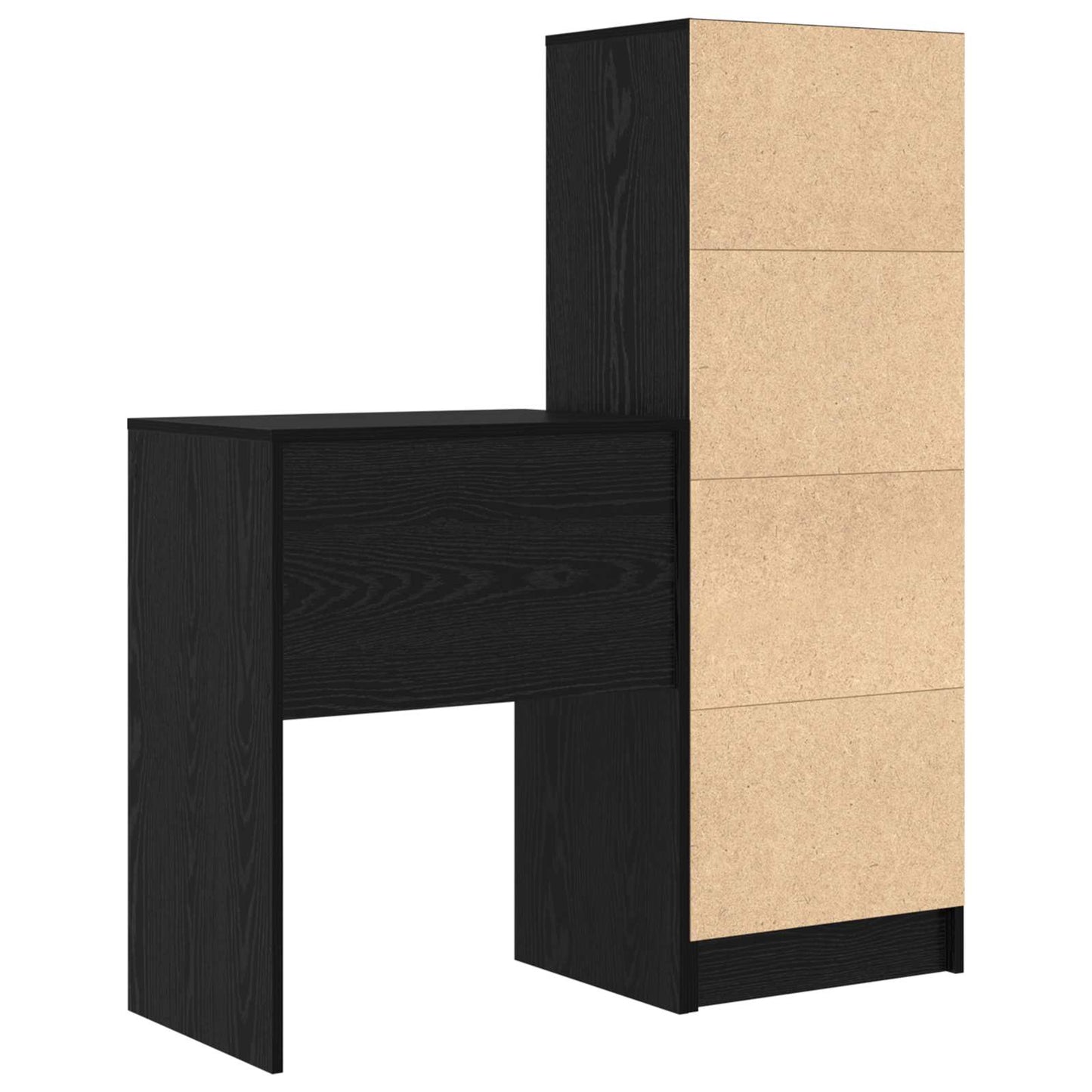 Desk with Drawer with Shelf with Storage 2 pcs Black Oak