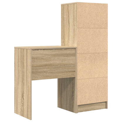 Desk with Drawer with Shelf with Storage 2 pcs Sonoma Oak