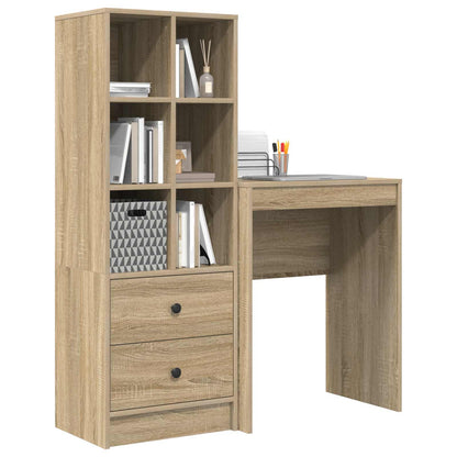 Desk with Drawer with Shelf with Storage 2 pcs Sonoma Oak