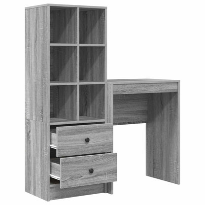 Desk with Drawer with Shelf with Storage 2 pcs Grey Sonoma