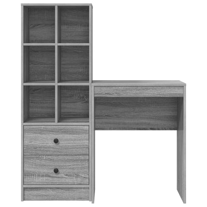 Desk with Drawer with Shelf with Storage 2 pcs Grey Sonoma