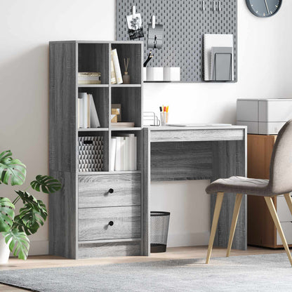 Desk with Drawer with Shelf with Storage 2 pcs Grey Sonoma
