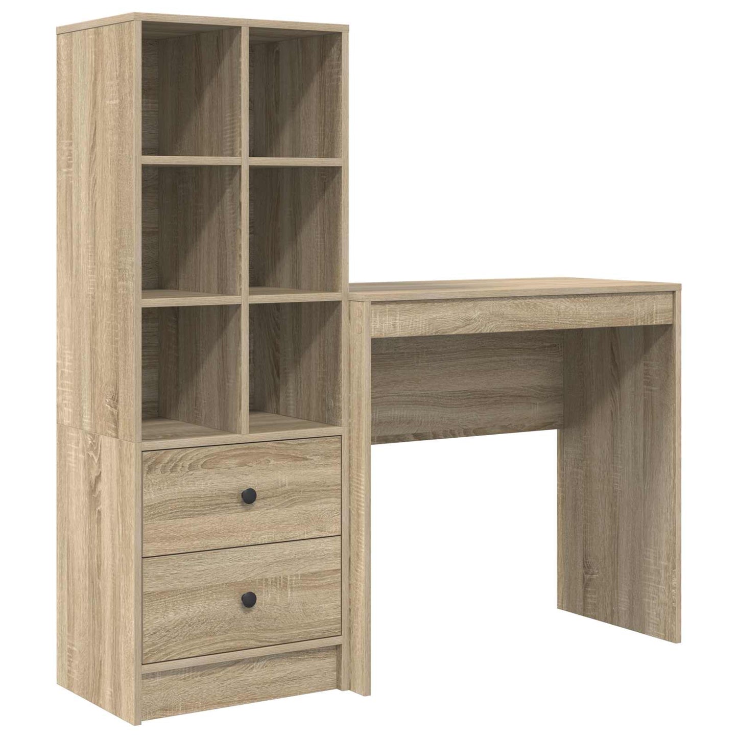 Desk with Drawer with Shelf with Storage 2 pcs Sonoma Oak
