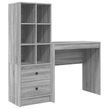 Desk with Drawer with Shelf with Storage 2 pcs Grey Sonoma