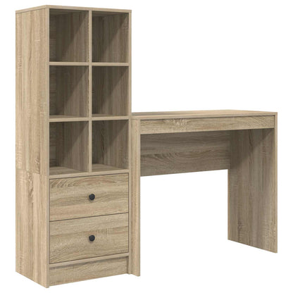 Desk with Drawer with Shelf with Storage 2 pcs Sonoma Oak