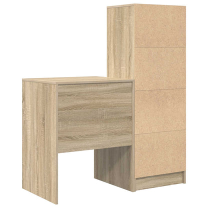 Desk with Drawer with Shelf with Storage 2 pcs Sonoma Oak