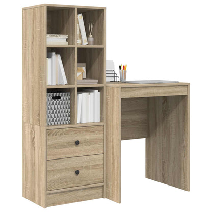 Desk with Drawer with Shelf with Storage 2 pcs Sonoma Oak