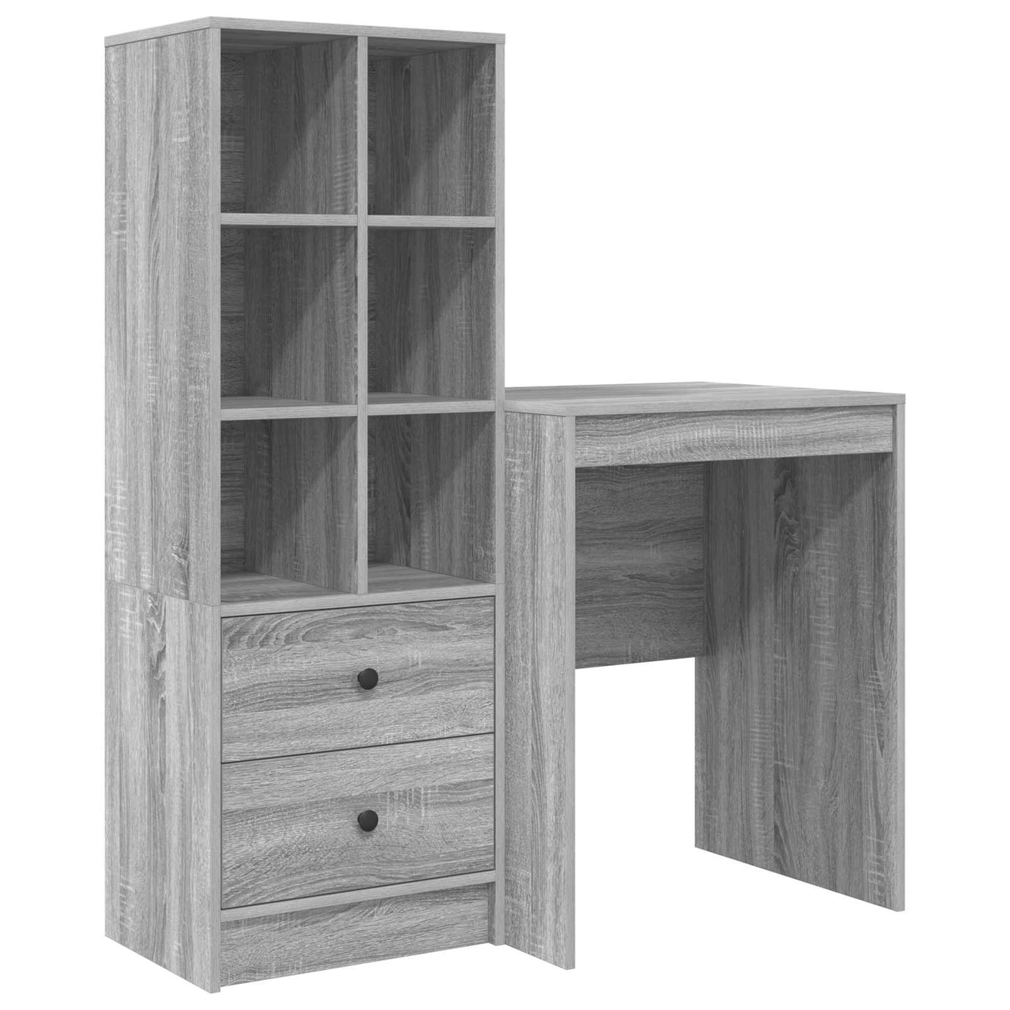 Desk with Drawer with Shelf with Storage 2 pcs Grey Sonoma
