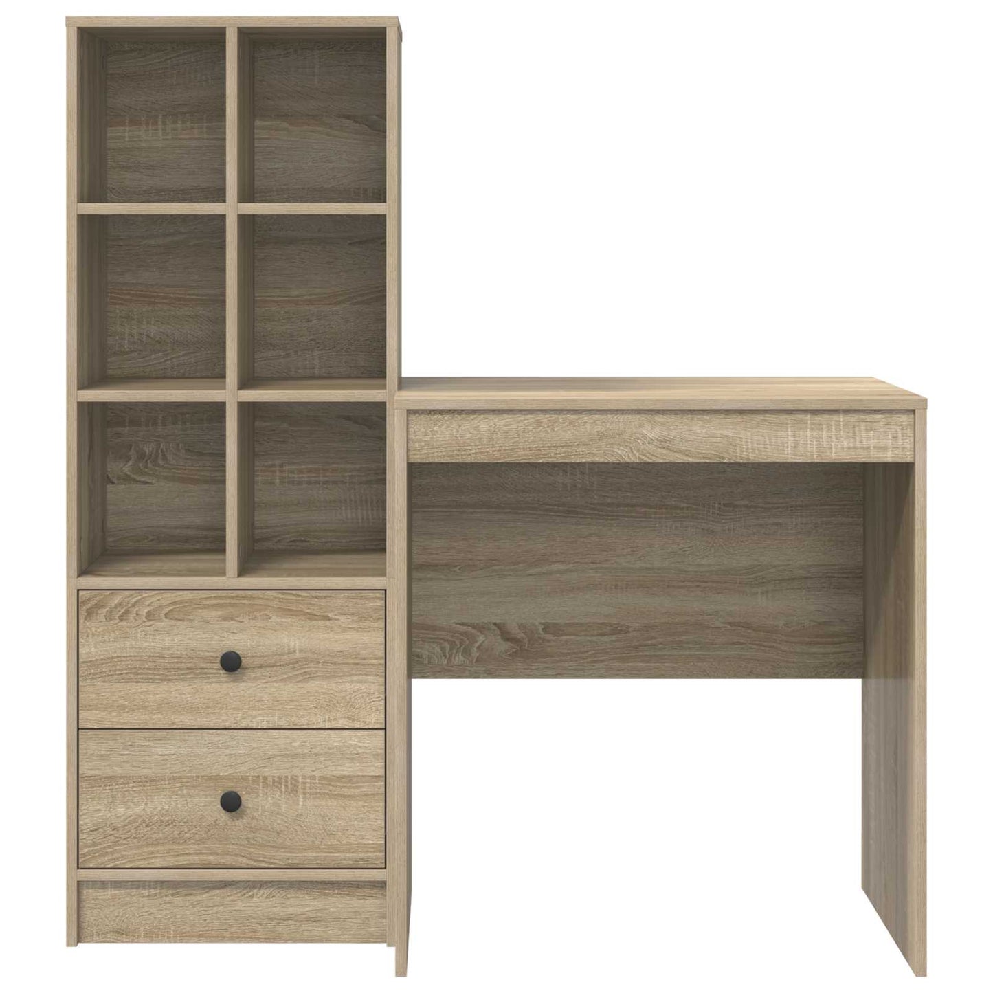 Desk with Drawer with Shelf with Storage 2 pcs Sonoma Oak
