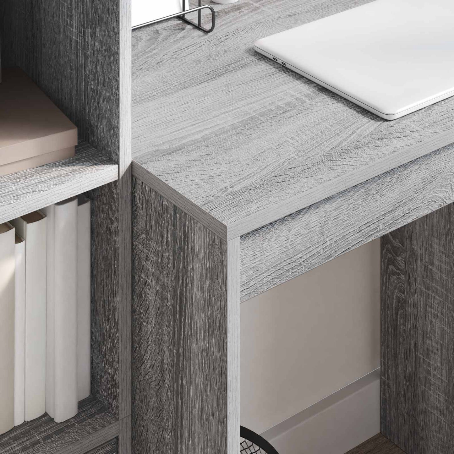 Desk with Drawer with Shelf with Storage 2 pcs Grey Sonoma