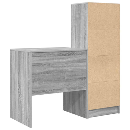 Desk with Drawer with Shelf with Storage 2 pcs Grey Sonoma