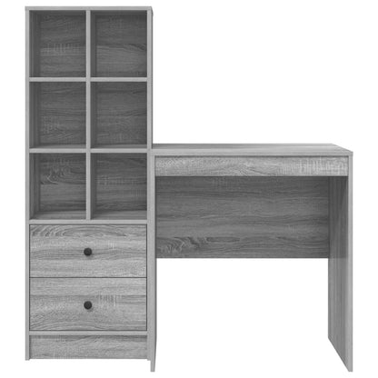 Desk with Drawer with Shelf with Storage 2 pcs Grey Sonoma