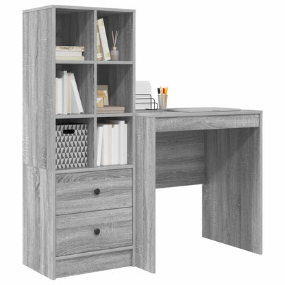 Desk with Drawer with Shelf with Storage 2 pcs Grey Sonoma