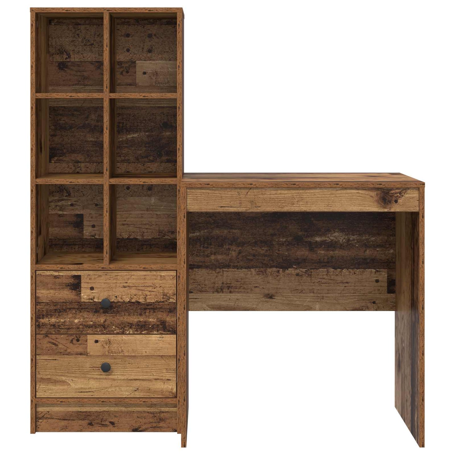 Desk with Drawer with Shelf with Storage 2 pcs Old Wood