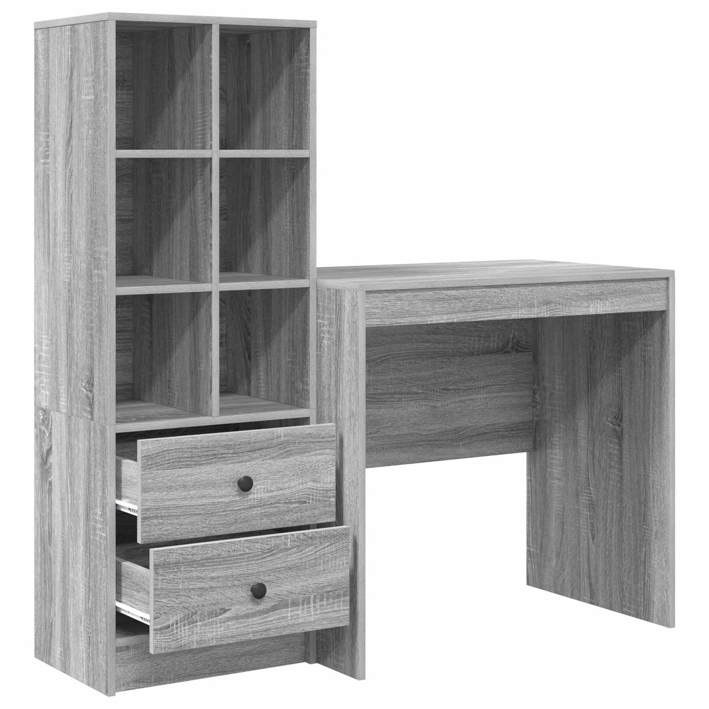 Desk with Drawer with Shelf with Storage 2 pcs Grey Sonoma