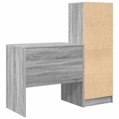 Desk with Drawer with Shelf with Storage 2 pcs Grey Sonoma