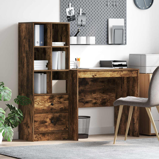 Desk Smoked Oak 135.5 x 50 x 127 cm 2 pcs