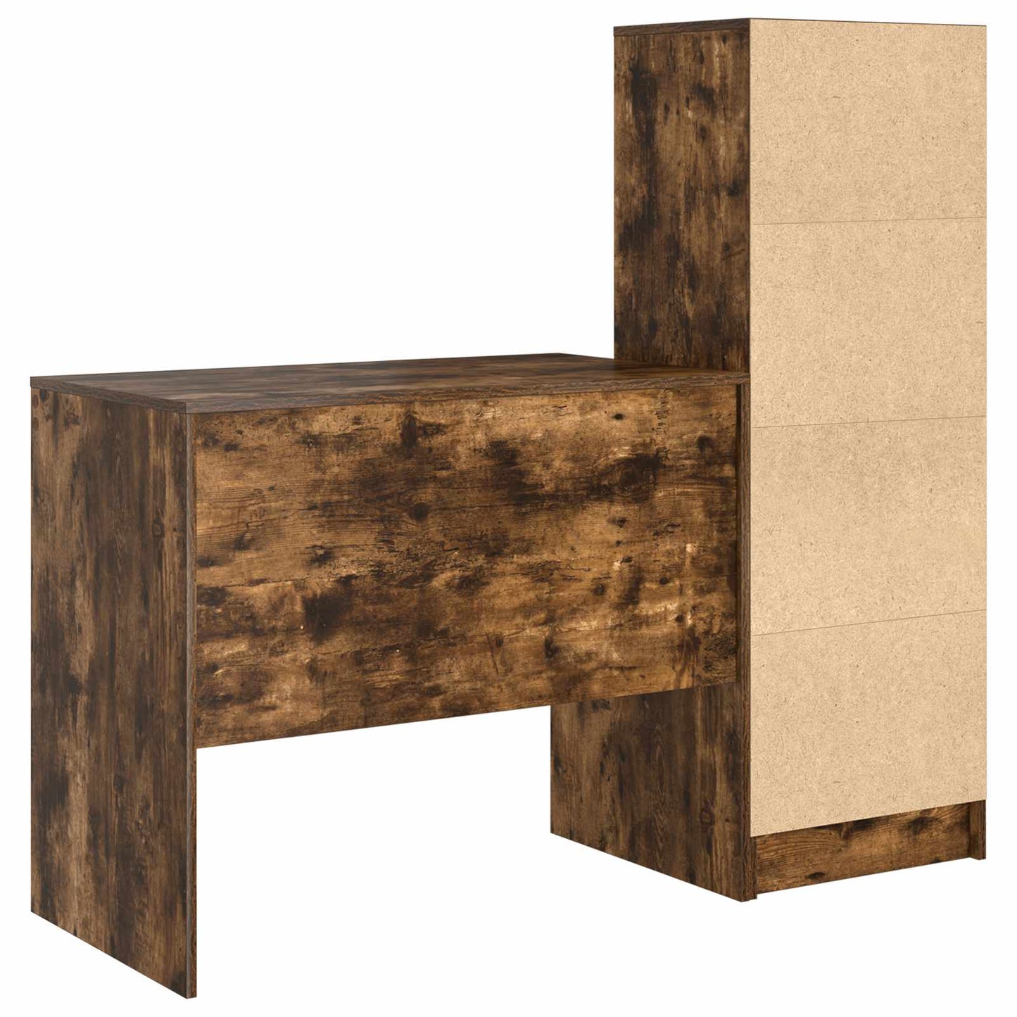 Desk with Drawer with Shelf with Storage 2 pcs Smoked Oak