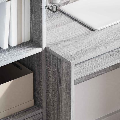 Desk with Drawer with Shelf with Storage 2 pcs Grey Sonoma