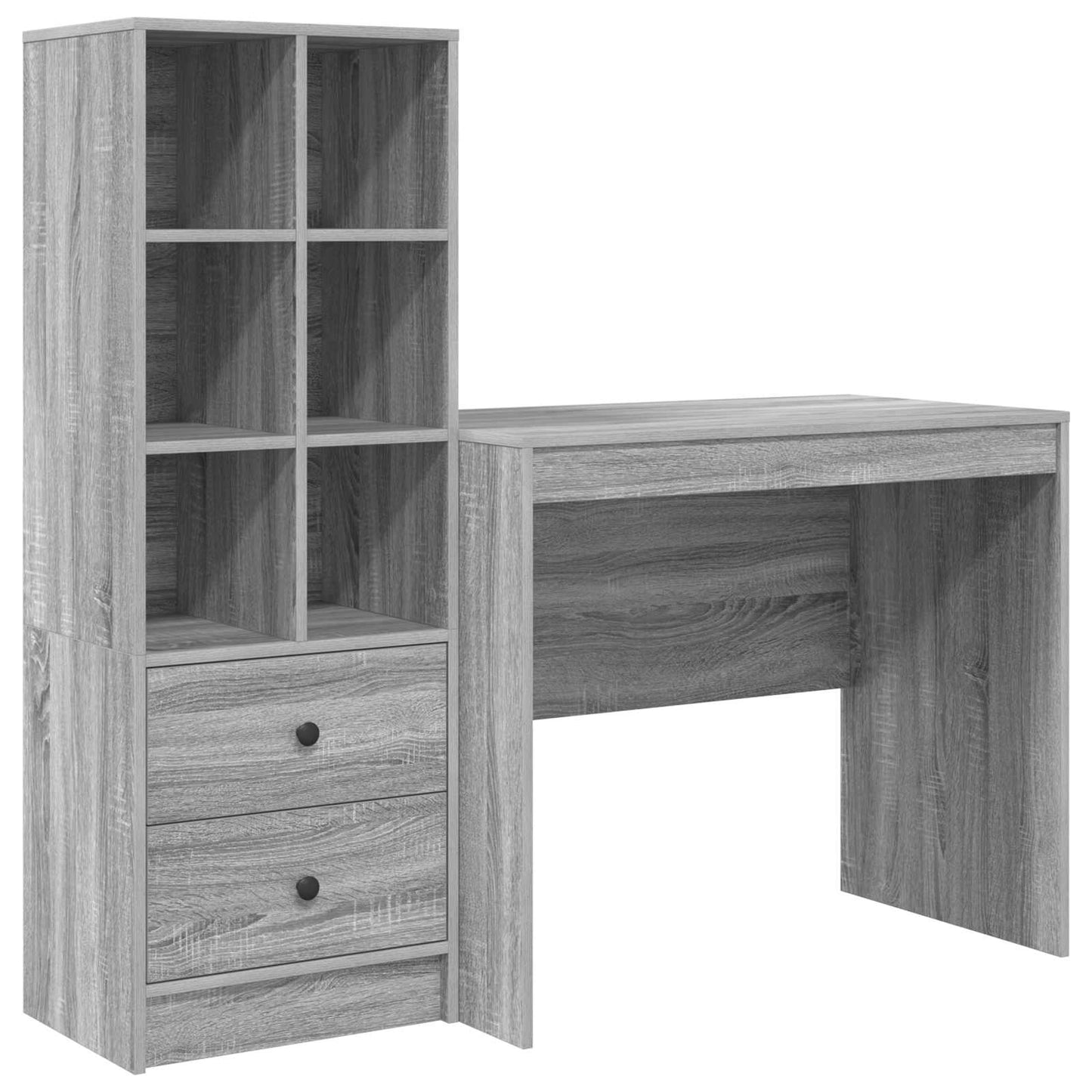 Desk with Drawer with Shelf with Storage 2 pcs Grey Sonoma