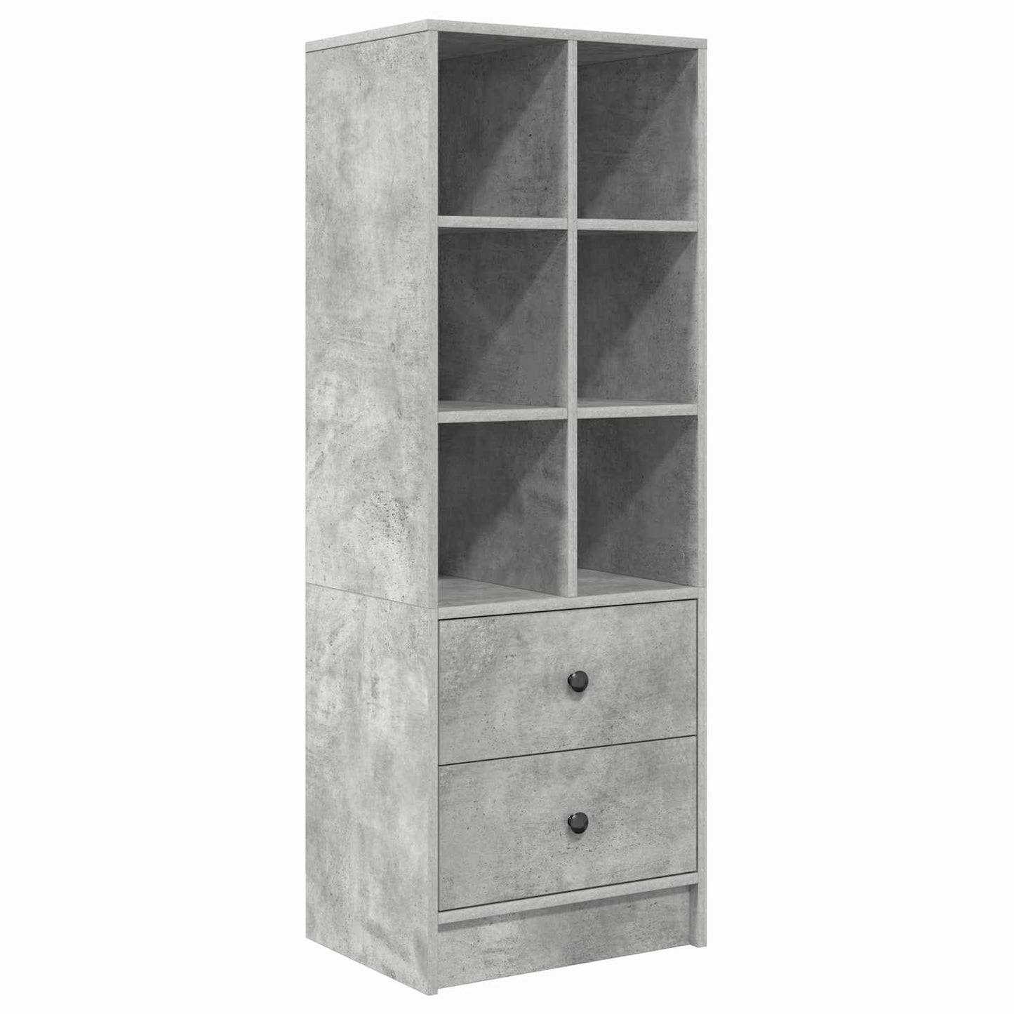 Desk with Drawer 2 pcs Concrete Grey