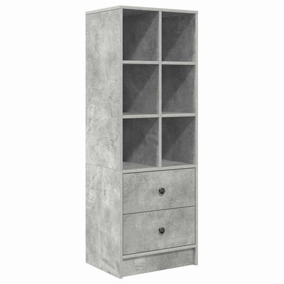 Desk with Drawer 2 pcs Concrete Grey