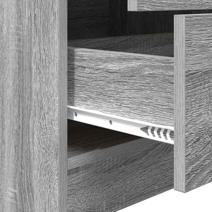 Desk with Drawer 2 pcs Grey Sonoma