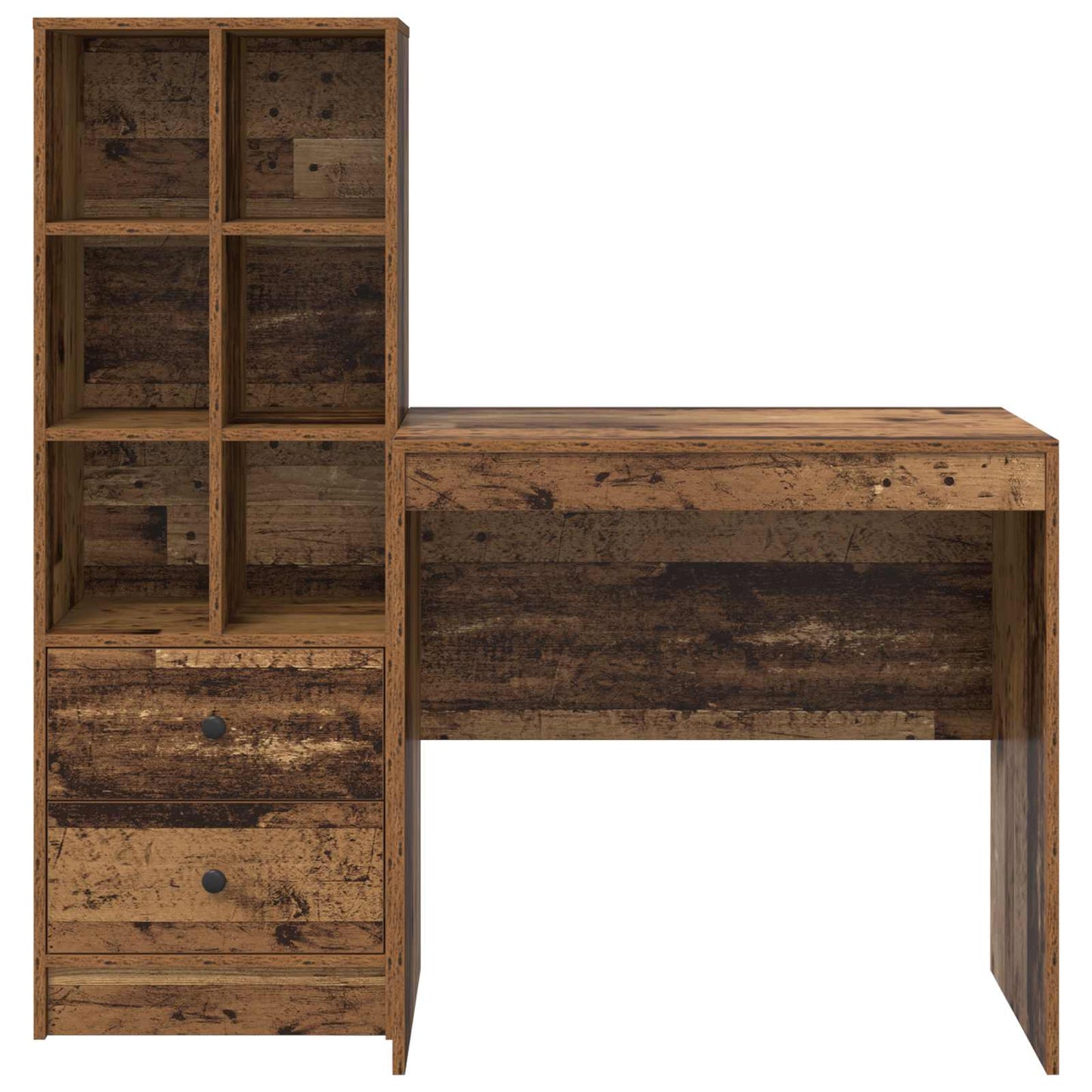 Desk with Drawer 2 pcs Old Wood