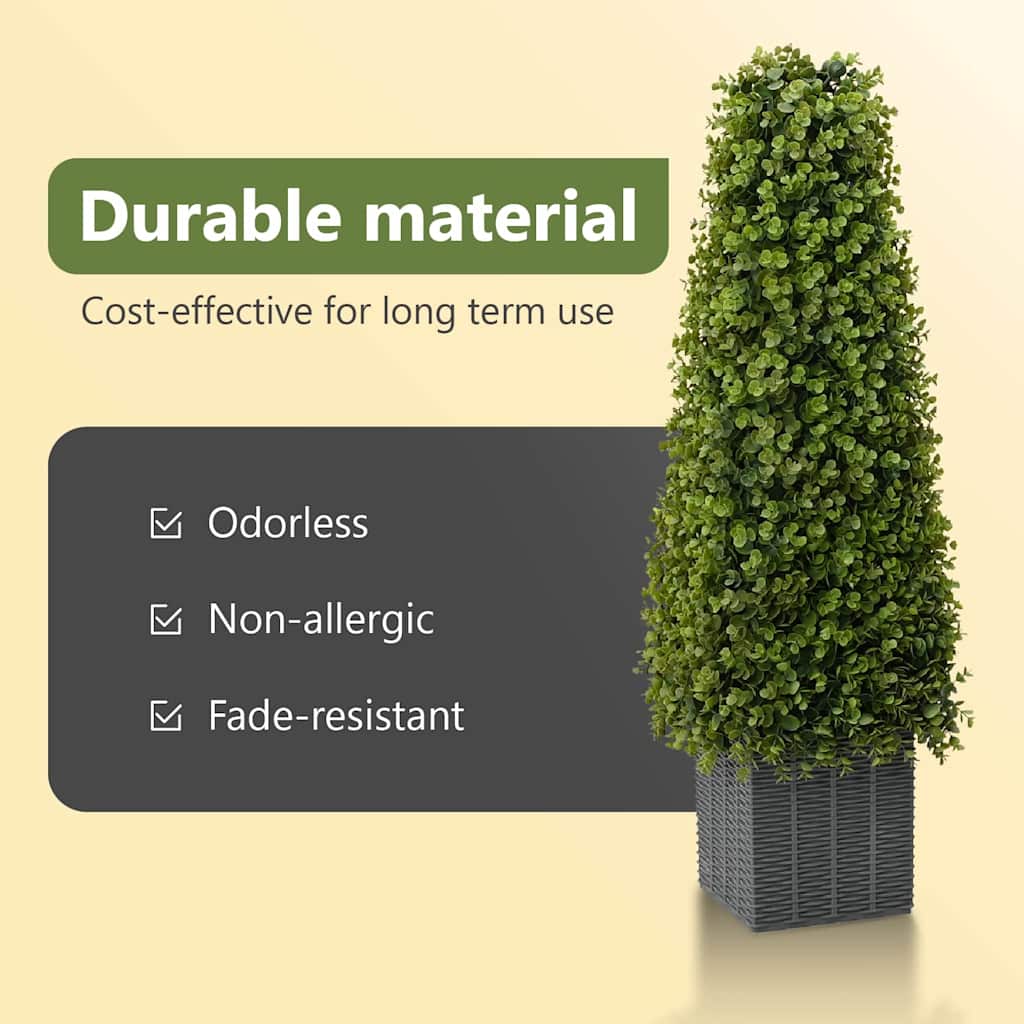 Eucalyptus Grass Tower Green 27 x 27 x 90 cm Plastic