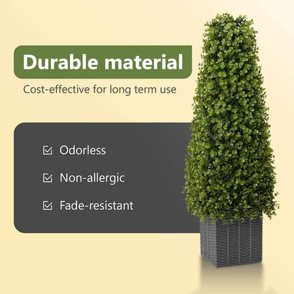 Eucalyptus Grass Tower Green 27 x 27 x 90 cm Plastic
