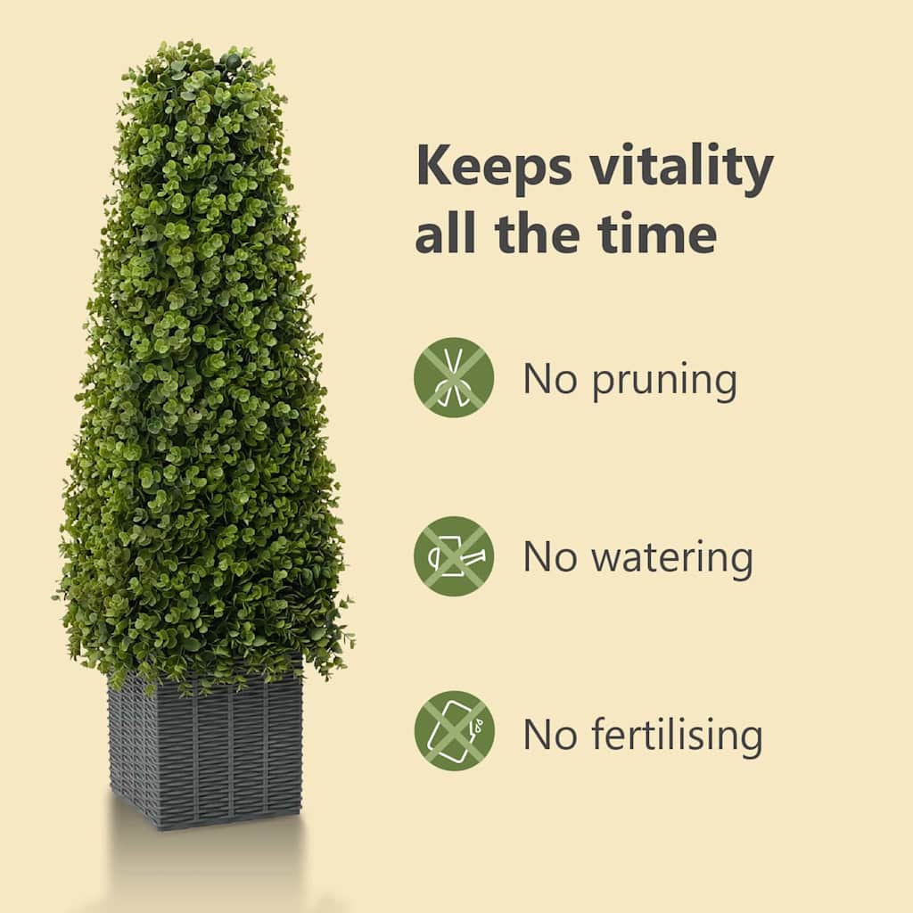 Eucalyptus Grass Tower Green 27 x 27 x 90 cm Plastic