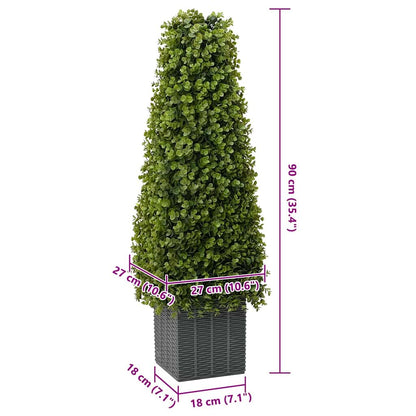 Eucalyptus Grass Tower Green 27 x 27 x 90 cm Plastic