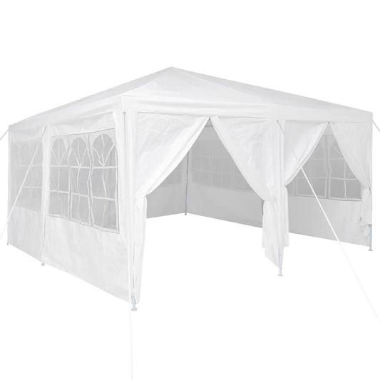 Party Tent White 400 x 400 x 266 cm Polyester and Steel