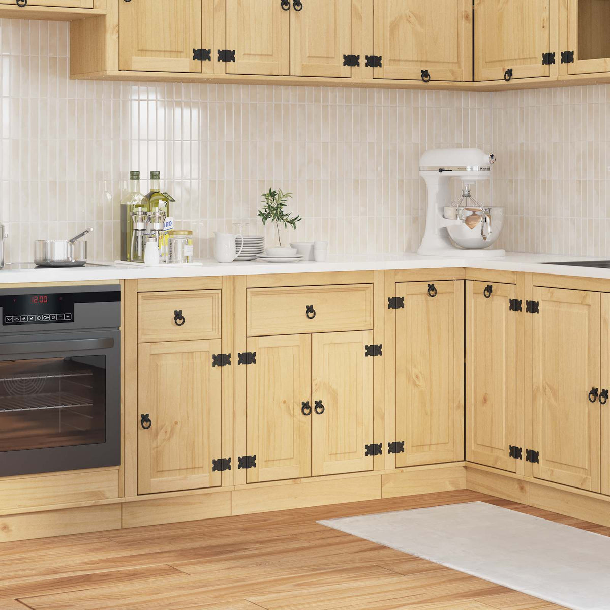 Cabinet SKI Honey Brown 60 x 46 x 81.5 cm Solid Pine Wood