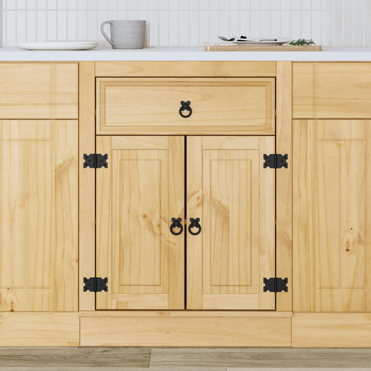Cabinet SKI Honey Brown 60 x 46 x 81.5 cm Solid Pine Wood