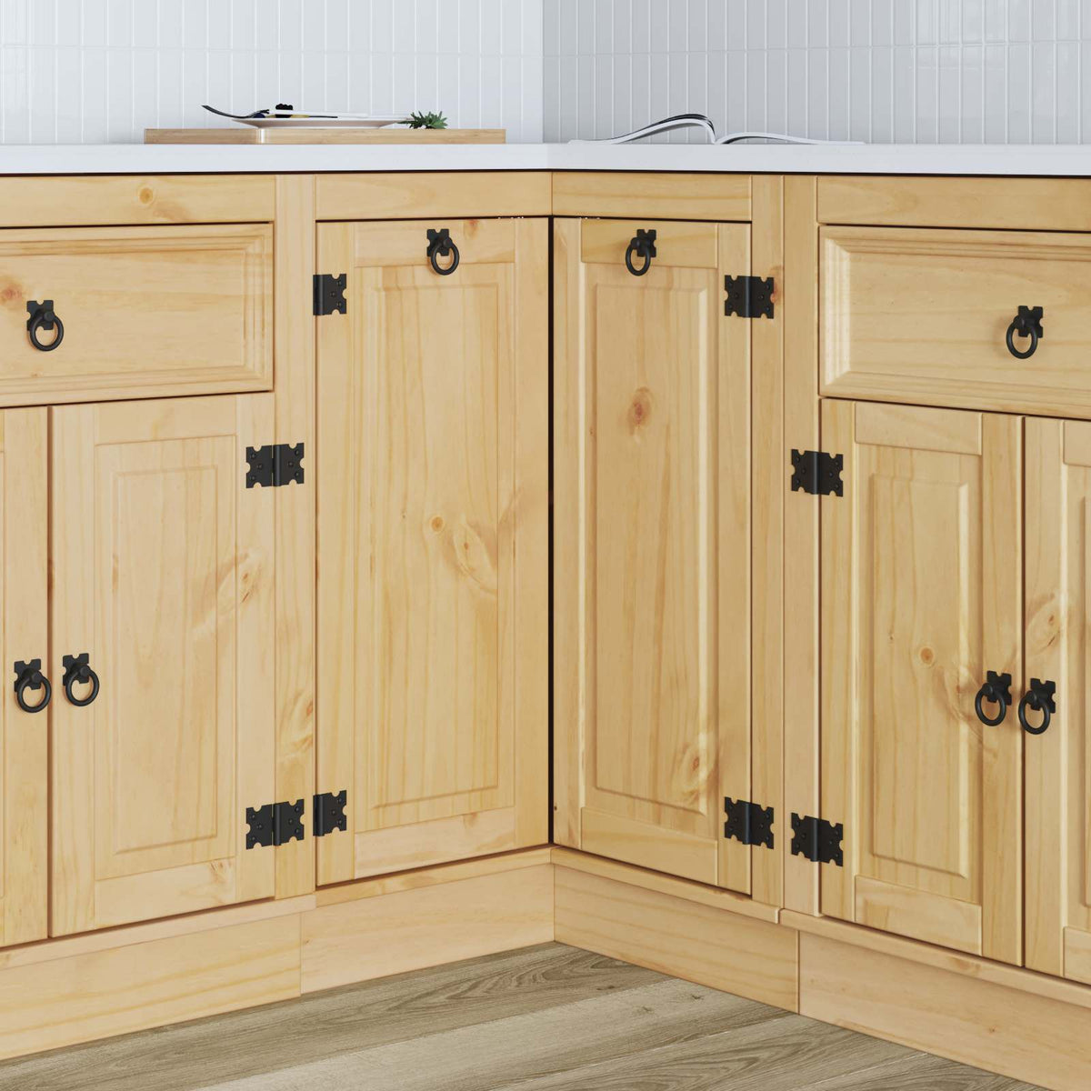 Cabinet SKI Honey Brown 80 x 80 x 81 cm Solid Pine Wood