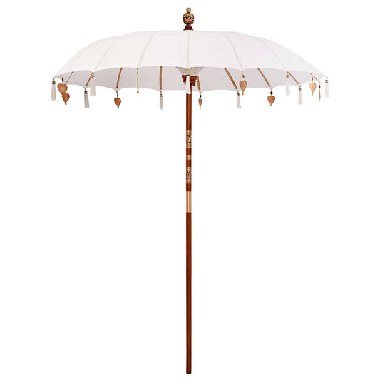 Balinese Parasol Cream (180-190) x 260 cm Cotton and solid wood