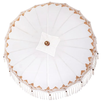 Balinese Parasol Cream (210-220) x 260 cm Cotton and solid wood