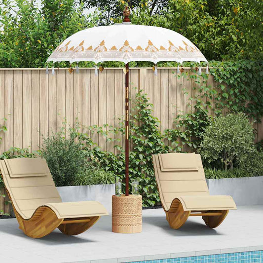 Balinese Parasol Cream (180-190) x 260 cm Cotton and solid wood