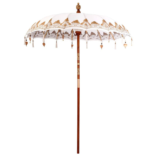 Balinese Parasol Cream (180-190) x 260 cm Cotton and solid wood
