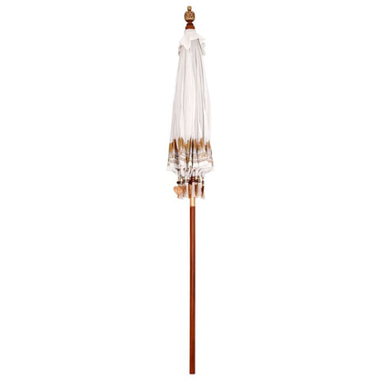 Balinese Parasol Cream (180-190) x 260 cm Cotton and solid wood